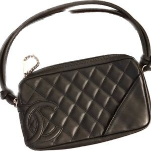 Chanel calfskin quilted Cambon Pochette in black